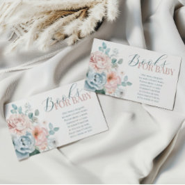 ほこりっぽいブルーベビーシャワーブックベビーチケット エンクロージャーカード