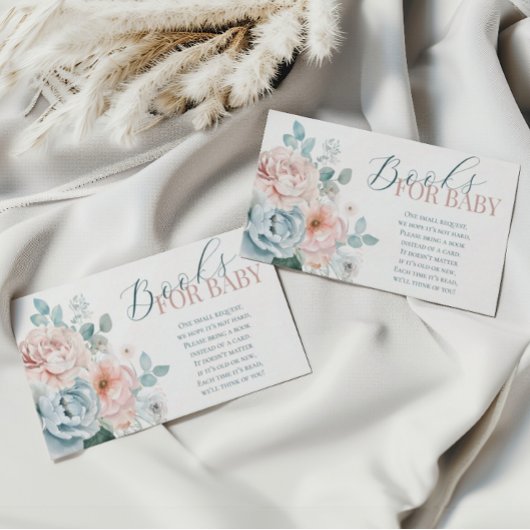 ほこりっぽいブルーベビーシャワーブックベビーチケット エンクロージャーカード