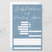 ほこりっぽいブルーベビーシャワー予測アドバイスカード (正面/裏面)