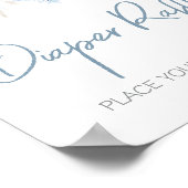 ほこりっぽいブルーベビー開花ベビーシャワーおむつラッフル ポスター (角)