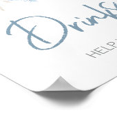 ほこりっぽいブルーベビー開花ベビーシャワードリンク ポスター (角)