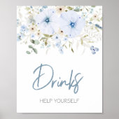 ほこりっぽいブルーベビー開花ベビーシャワードリンク ポスター (正面)