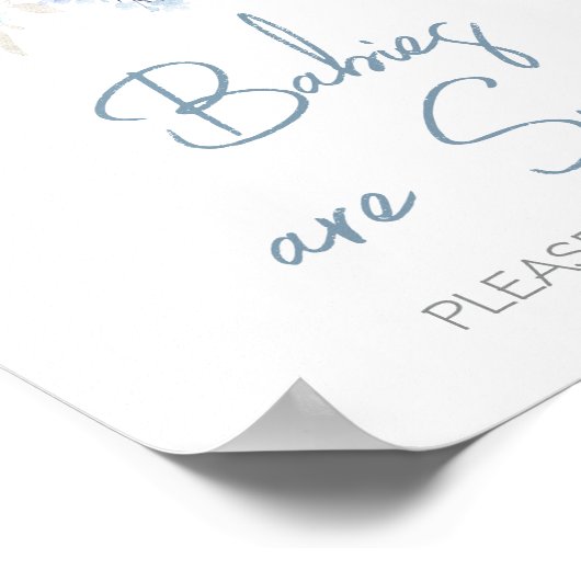 ほこりっぽいブルーベビー開花ベビーシャワーベビーは甘い ポスター (角)