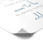 ほこりっぽいブルーベビー開花ベビーシャワー封筒ステーション ポスター (角)