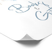 ほこりっぽいブルーベビー開花ベビーシャワー本とギフト ポスター (角)