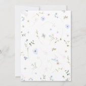 ほこりっぽいブルーベビー開花ベビーシャワー 招待状 (裏面)