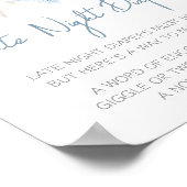 ほこりっぽいブルーベビー開花深夜おむつ ポスター (角)