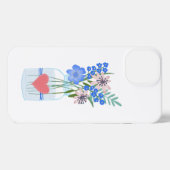 ほこりっぽいブルーペリウィンクルマソンズジャー iPhoneケース (裏面横)