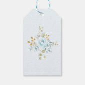 ほこりっぽいブルーホットエアバルーンフローラ赤ちゃんシャワー ギフトタグ (裏面)