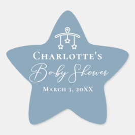 ほこりっぽいブルーホワイトシックなミニマリスト赤ちゃんシャワー 星シール