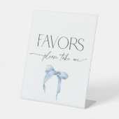 ほこりっぽいブルーボウが好意を取るブライダルペデスタルサイン 台座サイン (正面)