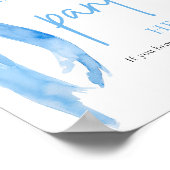 ほこりっぽいブルーボウここにパンティをドロップするゲームサイン ポスター (角)