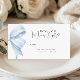 ほこりっぽいブルーボウどのように大きいママ腹の赤ちゃんシャワー エンクロージャーカード