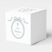 ほこりっぽいブルーボウギリシャ語枠バプティスキューブ フェイバーボックス (正面サイド)