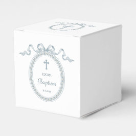 ほこりっぽいブルーボウギリシャ語枠バプティスキューブ フェイバーボックス