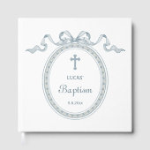 ほこりっぽいブルーボウギリシャ語額洗礼 ゲストブック (正面)