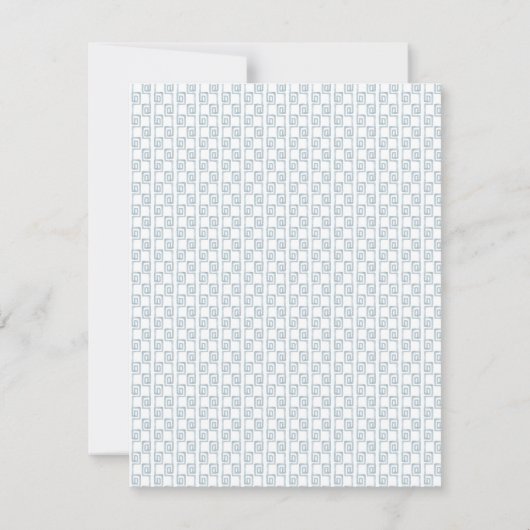 ほこりっぽいブルーボウギリシャ語額洗礼 招待状 (裏面)