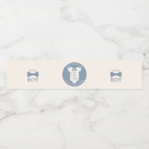 ほこりっぽいブルーボウタイベビーシャワー ペットボトルラベル