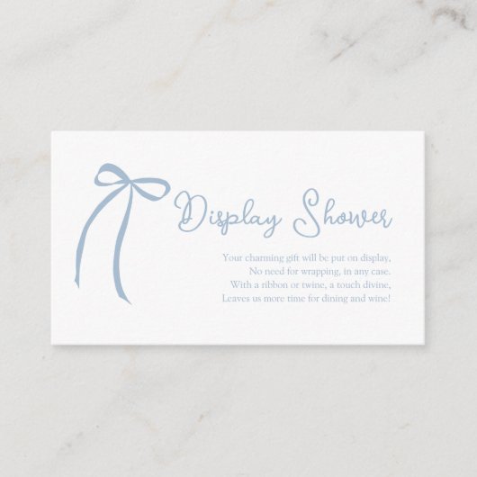 ほこりっぽいブルーボウディスプレイシャワー囲いカード エンクロージャーカード (正面)