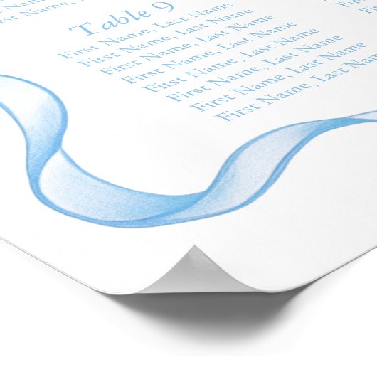 ほこりっぽいブルーボウボーイ赤ちゃんシャワー着席表のサイン ポスター (角)