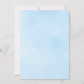 ほこりっぽいブルーボウ小さなワイルドフラワーベビーシャワー 招待状 (裏面)