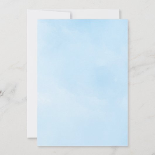 ほこりっぽいブルーボウ小さなワイルドフラワーベビーシャワー 招待状 (裏面)