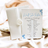 ほこりっぽいブルーボウ彼女はむしろブライダルシャワーゲーム 招待状