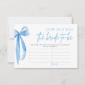ほこりっぽいブルーボウ新婦は何歳になったか 招待状 (正面)
