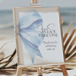 ほこりっぽいブルーボウ水の色ベビーシャワーの好意 ポスター