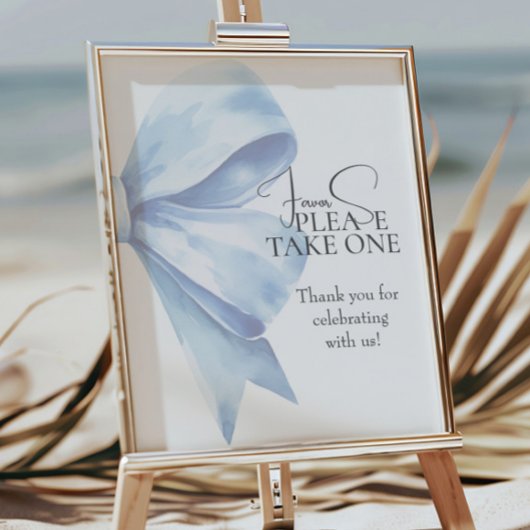 ほこりっぽいブルーボウ水の色ベビーシャワーの好意 ポスター