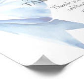 ほこりっぽいブルーボウ水の色ベビーシャワーの好意 ポスター (角)