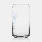 ほこりっぽいブルーボウ結び目ブライダルシャワー ガラス缶 (左)