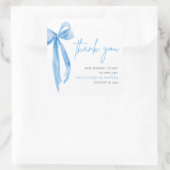 ほこりっぽいブルーボウ結び目ブライダルシャワー スクエアシール (バッグ)