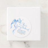 ほこりっぽいブルーボウ結び目ブライダルシャワー フェイバータグ (インサイチュ)