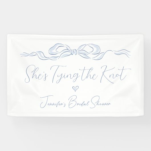 ほこりっぽいブルーボウ結び目ブライダルシャワー 横断幕 (横)