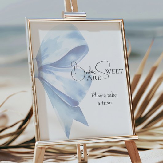 ほこりっぽいブルーボウ赤ちゃんシャワーベビーは甘い ポスター