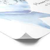 ほこりっぽいブルーボウ赤ちゃんシャワーベビーは甘い ポスター (角)