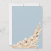 ほこりっぽいブルーボホテディベアーベビーシャワー 招待状 (裏面)