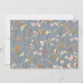 ほこりっぽいブルーボホワイルドフラワーブライダルシャワー写真 招待状 (裏面)