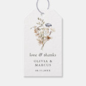 ほこりっぽいブルーボホワイルドフラワー結婚ズ ギフトタグ (正面)