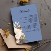 ほこりっぽいブルーボホ結婚花の詳細 エンクロージャーカード