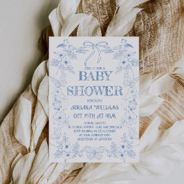 ほこりっぽいブルーボーイベビーシャワー 招待状