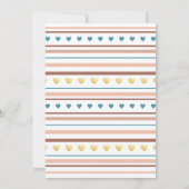 ほこりっぽいブルーボーホレインボーバーチャルベビーシャワー 招待状 (裏面)