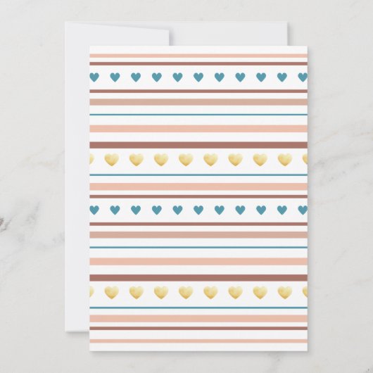 ほこりっぽいブルーボーホレインボーバーチャルベビーシャワー 招待状 (裏面)