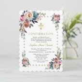 ほこりっぽいブルーミスティバラ花きらめく確認 招待状 (スタンド正面)