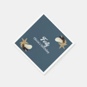 ほこりっぽいブルーミニマリスト沿岸40歳の誕生日 スタンダードカクテルナプキン (角)