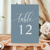 ほこりっぽいブルーミニマル結婚リスト テーブルナンバー