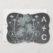 ほこりっぽいブルーメイソンジャール結婚カルボード 招待状 (裏面)