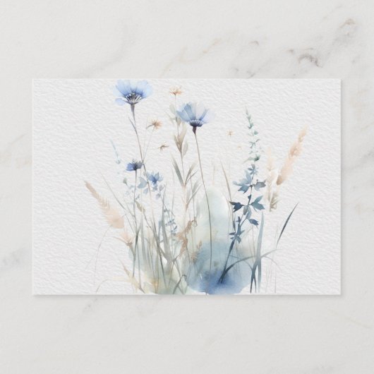 ほこりっぽいブルーメドウワイルドフラワーモダン披露宴 エンクロージャーカード (裏面)