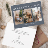 ほこりっぽいブルーメリークリスマスファミリーの写真 シーズンカード